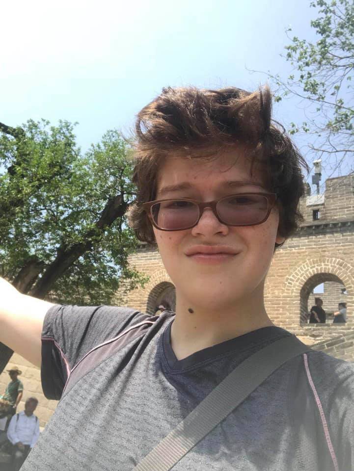 An image of a girl at the great wall